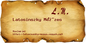 Latosinszky Mózes névjegykártya